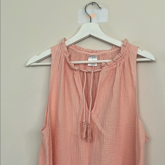Kona Sol Pink Pleated Tie Front Sundress - Picture 3 of 5
